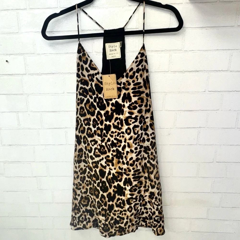 Style Rack Animal Print Slip Dress NWT - Picture 1 of 7